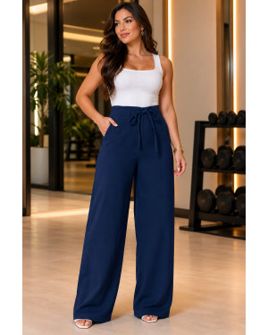 Calça Feminina Pantalona Azul Marinho | Moda Evangelica